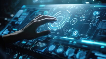 Aufkleber - holographic technology. design of an individual using a holographic display, showcasing the potentia