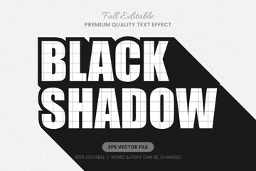 black long shadow editable text effect,font graphic style suitable for presentations, posters, socia
