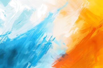 Poster - abstract background, orange and blue colors, soft brush strokes, high resolution, high quality, vect