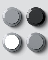 Wall Mural - gray buttons. three-dimensional blank buttons with bright colors for clicking