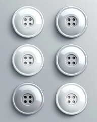 Wall Mural - gray buttons. three-dimensional bright circle buttons for colourful choices