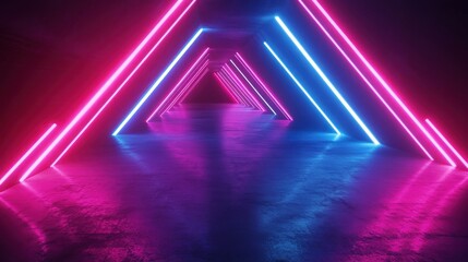 Wall Mural - Neon Lights Tunnel