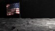 © Nikomiso - 月面に立つ劣化したアメリカ国旗：経済的不確実性の象徴