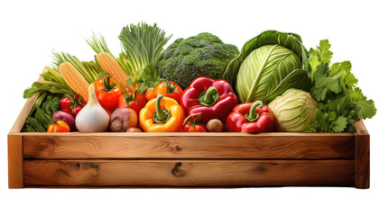 vegetables on a board isolated on white background PNG