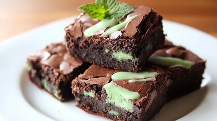 Wall Mural - Delicious Mint Chocolate Brownies