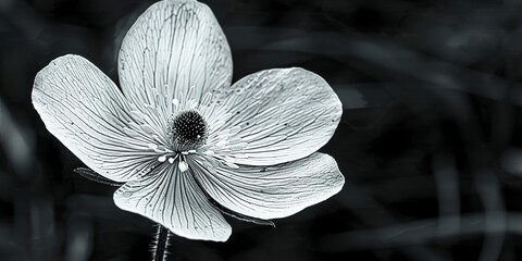 Sticker - black and white flower