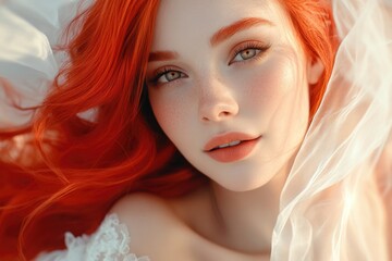 Poster - Woman with red hair - close up