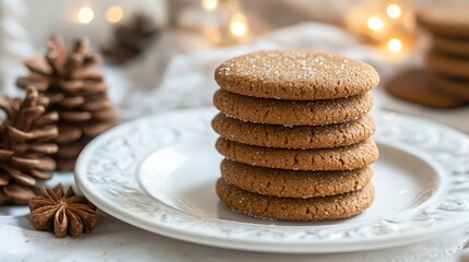 Poster - Gingerbread Cookies on a White Plate