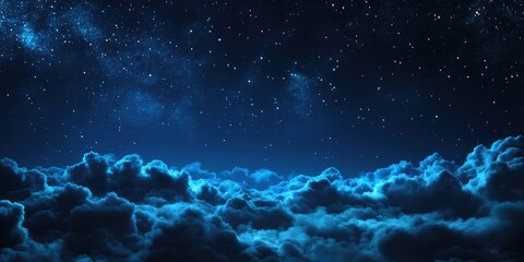 Wall Mural - cloudy night sky with stars