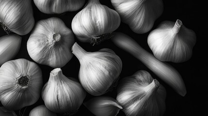 Canvas Print - Garlic on table