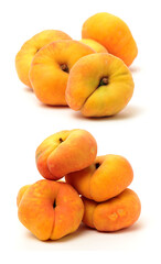 Poster - chinese flat peaches on white background 