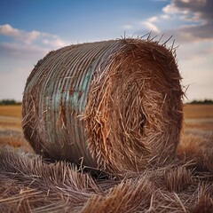 Sticker -  close-up-of-a-hay-bale