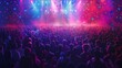 © Omor - Crowd at a concert with colorful stage lights and conference. Generative Ai