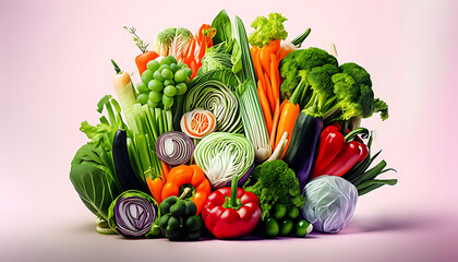 fresh veggies on a green backdrop - world food day. world vegetable day