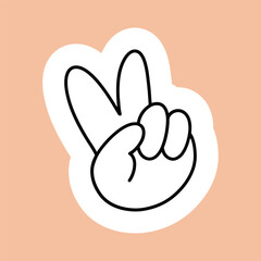 Victory gesture cute illustration sticker