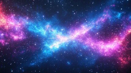 Poster - Spaceship flying at the speed of light in a colorful nebula
