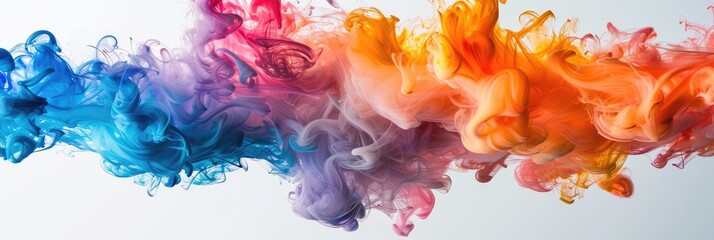 Poster - Colorful ink exploding in water creating abstract shapes