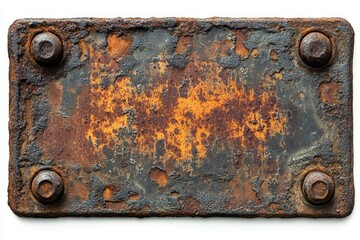 Poster - Rusty old metal plate with rivets showing corrosion