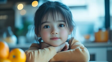Aufkleber - Girl assignment and kitchen for education learning and growth for future or knowledge Dad student and house for help studying and support or home school for development or coloring ass : Generative AI