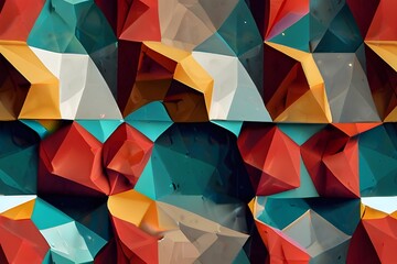 Wall Mural - Polygonal geometric surface Generative AI