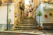 © Danita Delimont - Italy, Sicily, Palermo Province, Castelbuono. Stairs on a narrow side street in the town of Castelbuono.