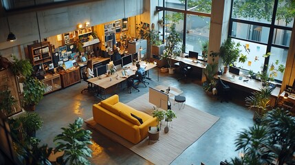 Leinwandbilder - Creative people and coworking space in office for business on project in company as developer in digital agency Group feedback and collaboration in communication growth or career in br : Generative AI