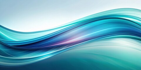 Wall Mural - Smooth flowing blue and teal abstract wave background , abstract, wave, background, smooth, flowing, lines, blue, teal, dynamic