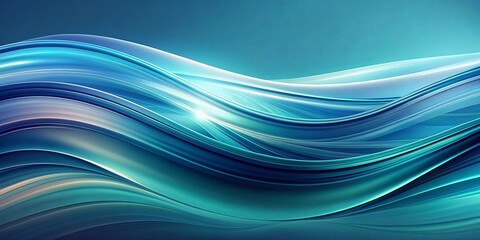 Wall Mural - Abstract wave background with smooth flowing lines in shades of blue and teal, dynamic and fluid, abstract, wave, background, smooth