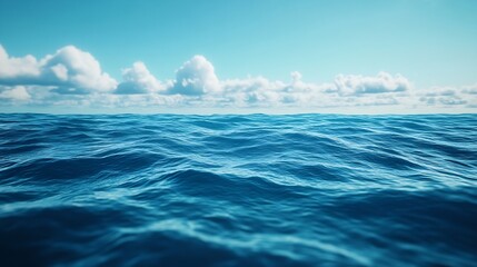 Aufkleber - Blue Ocean Water Surface and Blue Sky : Generative AI