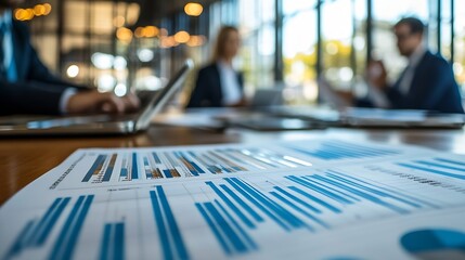 Poster - Office expert and business people in meeting teamwork and planning with feedback for funding proposal Accounting broker and employees with conversation review finances and trading with : Generative AI