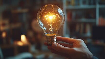 Poster - Online education course or elearning technology ConceptMan holding light bulb on virtual screen Training Internet on education study of knowledge for creative thinking idea and problem : Generative AI