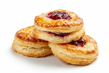 Canvas Print - Lingonberry jam cookies on white background