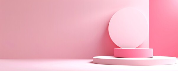 Poster - A minimalist 3D background with subtle textures and a soft gradient provides an ideal platform for product showcases, offering extensive copy space for text and design elements.