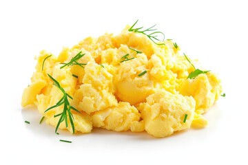 Canvas Print - Scrambled eggs on white background