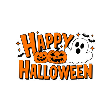 Happy Halloween t shirt design typography on an isolated white background 