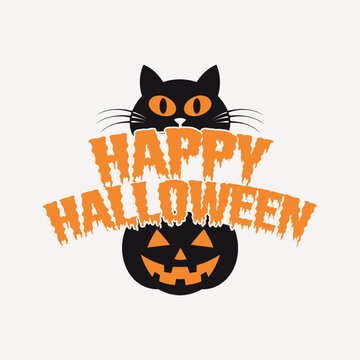 Happy Halloween t shirt design typography on an isolated white background 