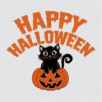 Happy Halloween t shirt design typography on an isolated white background 