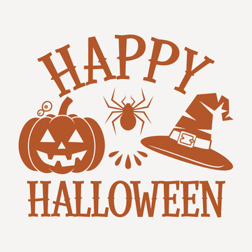 Happy Halloween t shirt design typography on an isolated white background 