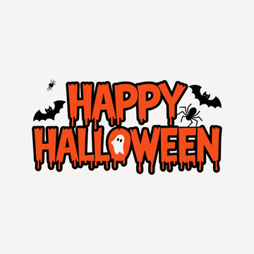 Happy Halloween t shirt design typography on an isolated white background 