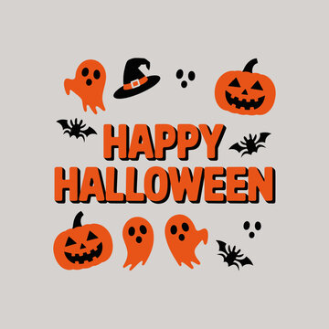 Happy Halloween t shirt design typography on an isolated white background 