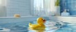 © itykhonova - Yellow rubber duck floating on the water of the bathtub