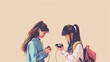 © Preecha - Detailed image of two girls engaging in a hobby or activity against a plain color background
