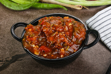 Wall Mural - Manchurian chicken with sauce and spices