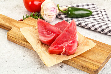 Wall Mural - Raw fresh tuna fish steak