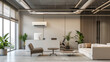 © Jirawatfoto - Modern office interior with cozy atmosphere, featuring plants and stylish furniture. space exudes sense of calm and productivity.
