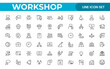 © artnazu - Workshop and Office related outline icon collection. Editable line icon set.