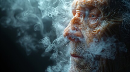 Poster - Depict the impact of aging on respiratory function, illustrating how changes such as decreased lung elasticity and muscle strength can