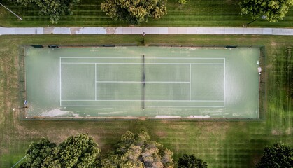 Wall Mural - a tennis court from above