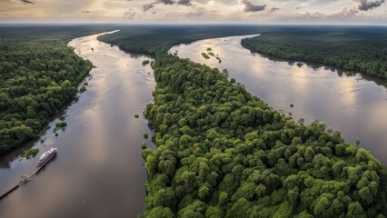 Wall Mural - view of the river