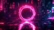 © OlScher - Luminous circular portal in a futuristic digital landscape at night